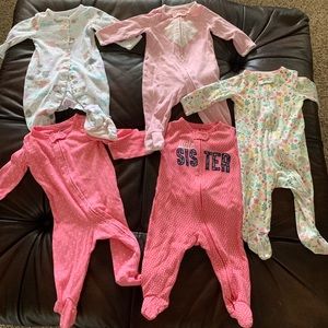 Lot of 6 month non fleece footed sleepers